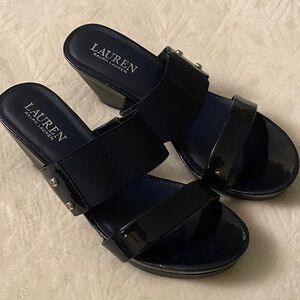 Lauren Ralph Lauren Black Patent Wedges